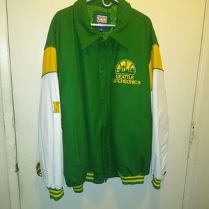 Leather wool coat varsity Jacket.